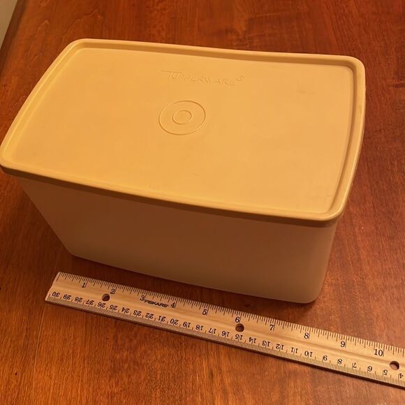 Vintage Tupperware Pak N Store Sheer Container Tan Seal Lid - Picture 3 of 5